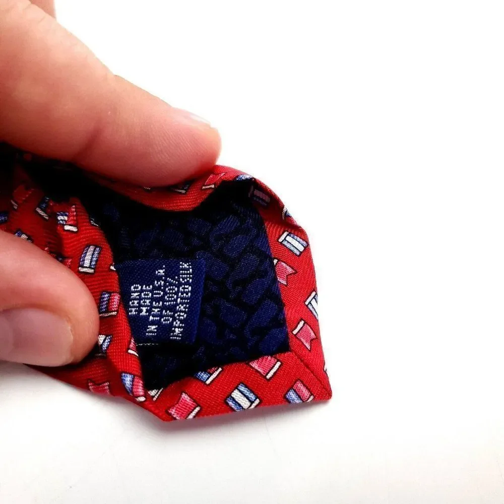 Vineyard Vines Silk‎ Tie Red Print Jamie Boeckel Custom Collection